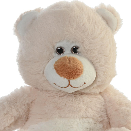 Items speelgoed Teddybeer knuffeldier - zachte pluche - 19 cm zittend - beige
