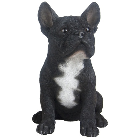 Animal garden statue French Bulldog dog black 29 cm
