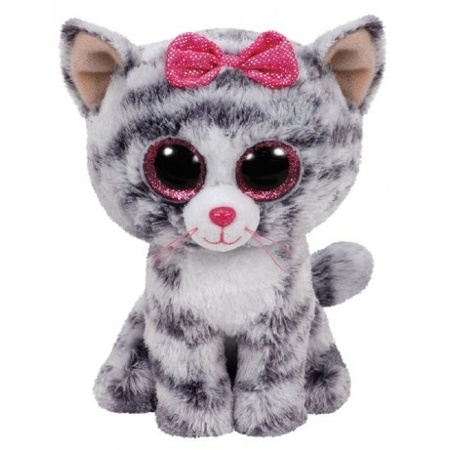 Plush soft toy cat 15 cm with an A5-size Happy Birthday postcard