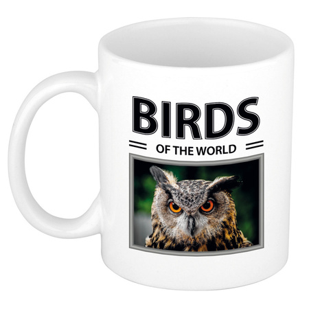 Animal photo mug Owl birds of the world 300 ml
