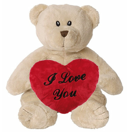 Valentine Love set - Soft toy Bear and red heart 10 cm