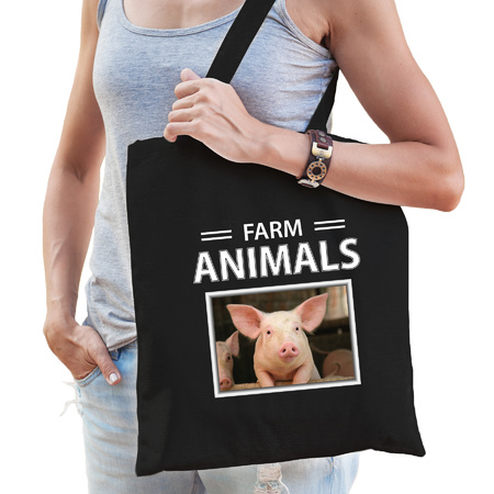 Pig bag farm animals black 