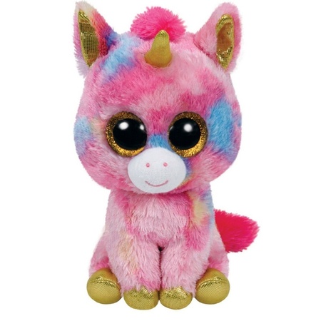 Unicorn Ty Beanie cuddle toy Fantasia + free gift card 24 cm