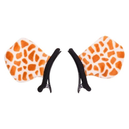 Dress up/toy giraffe animal ears on clip for kids