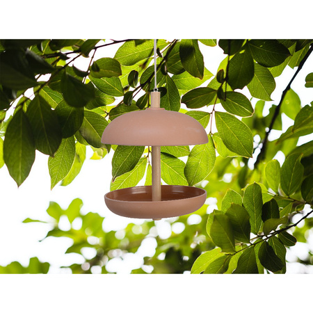 Bird feeder hanging - bamboo wood - terra brown
