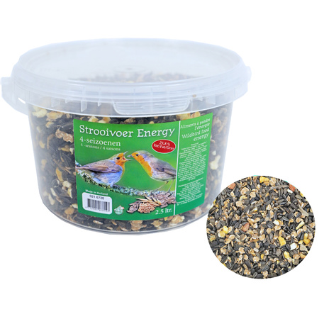 Bird feed silo green/transparant plastic 33 cm including bird food