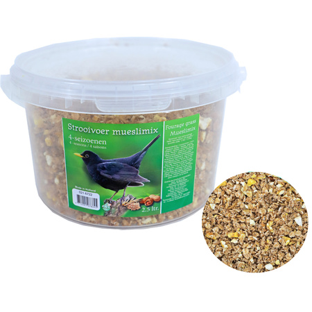 Bird feed silo green/transparant plastic 33 cm including bird food