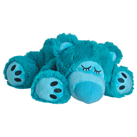 Warmies Warmte/magnetron opwarm knuffel - Teddybeer - turquoise - 32 cm - pittenzak