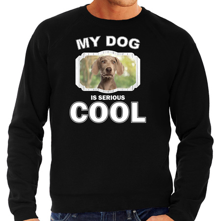 Honden liefhebber trui / sweater Weimaraner my dog is serious cool zwart voor heren