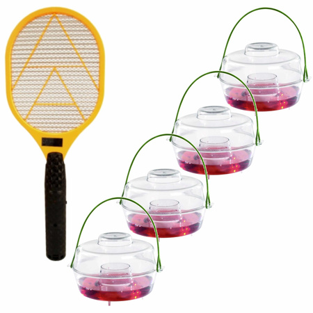 Set of 4x plastic wasp traps with an electric smasher