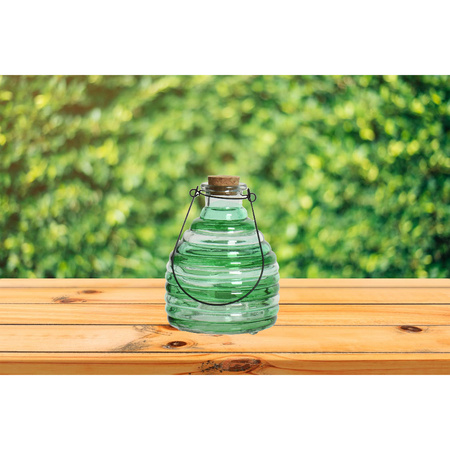 Wasp trap with handle - green - D13 x H17 cm - glass