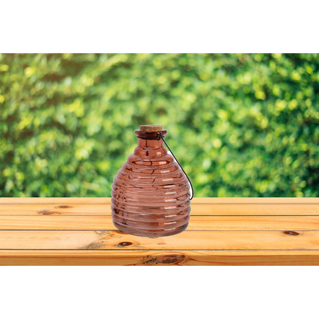 Wasp trap with handle - red - D13 x H17 cm - glass