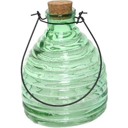 Wasp catcher/trap transparant green 17 cm glass