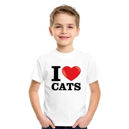 I love cats t-shirt white children