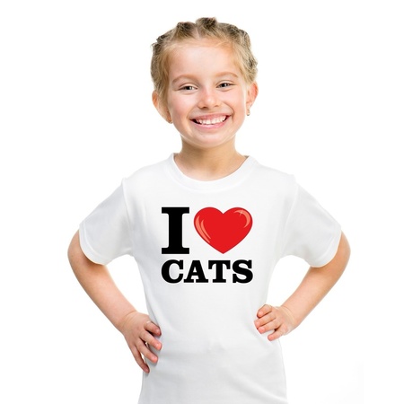 I love cats t-shirt white children