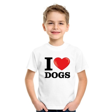 I love dogs t-shirt white children