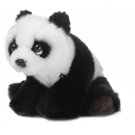 Plush soft toy panda bear black/white 15 cm with an A5-size Happy Birthday postcard
