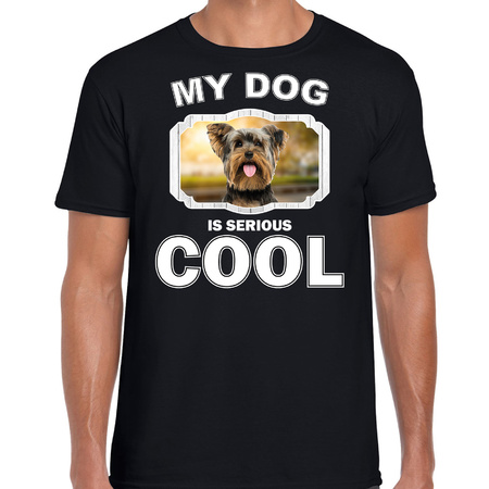 york shireterrier dog t-shirt my dog is serious cool black for men