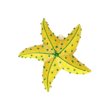 Starfish glitter magnet  yellow 7,5 cm