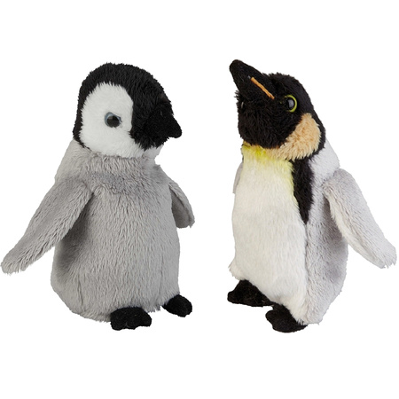 Soutpole animals soft toys 2x - Penguin and chick 15 cm