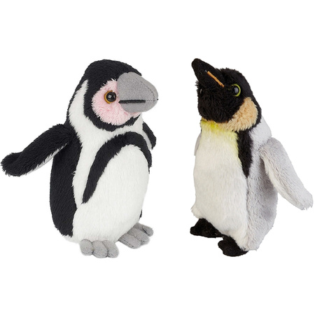 Zuidpool serie pluche knuffels 2x stuks - Pinguin met kuiken van 15 cm