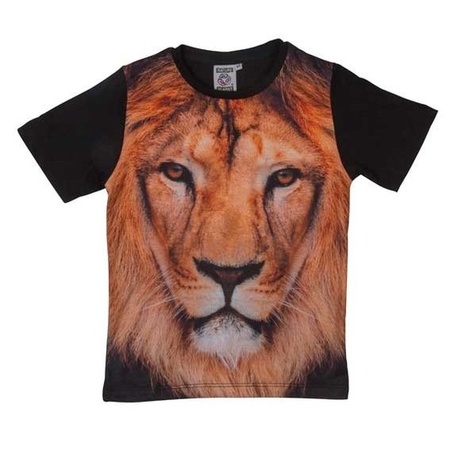 Black t-shirt with lion for kids