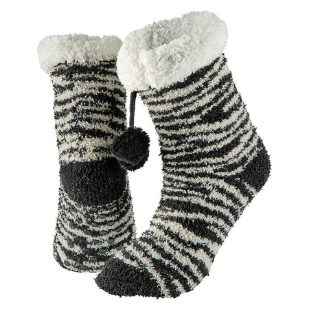 Black/white winter house socks for men